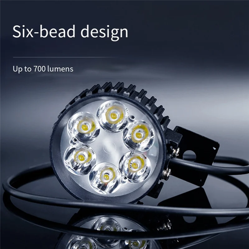 

DEN-gElectric Bike Front Light 12V-80V Universal Bicycle Cycling Horn Headlight Waterproof Electric Scooter Warning