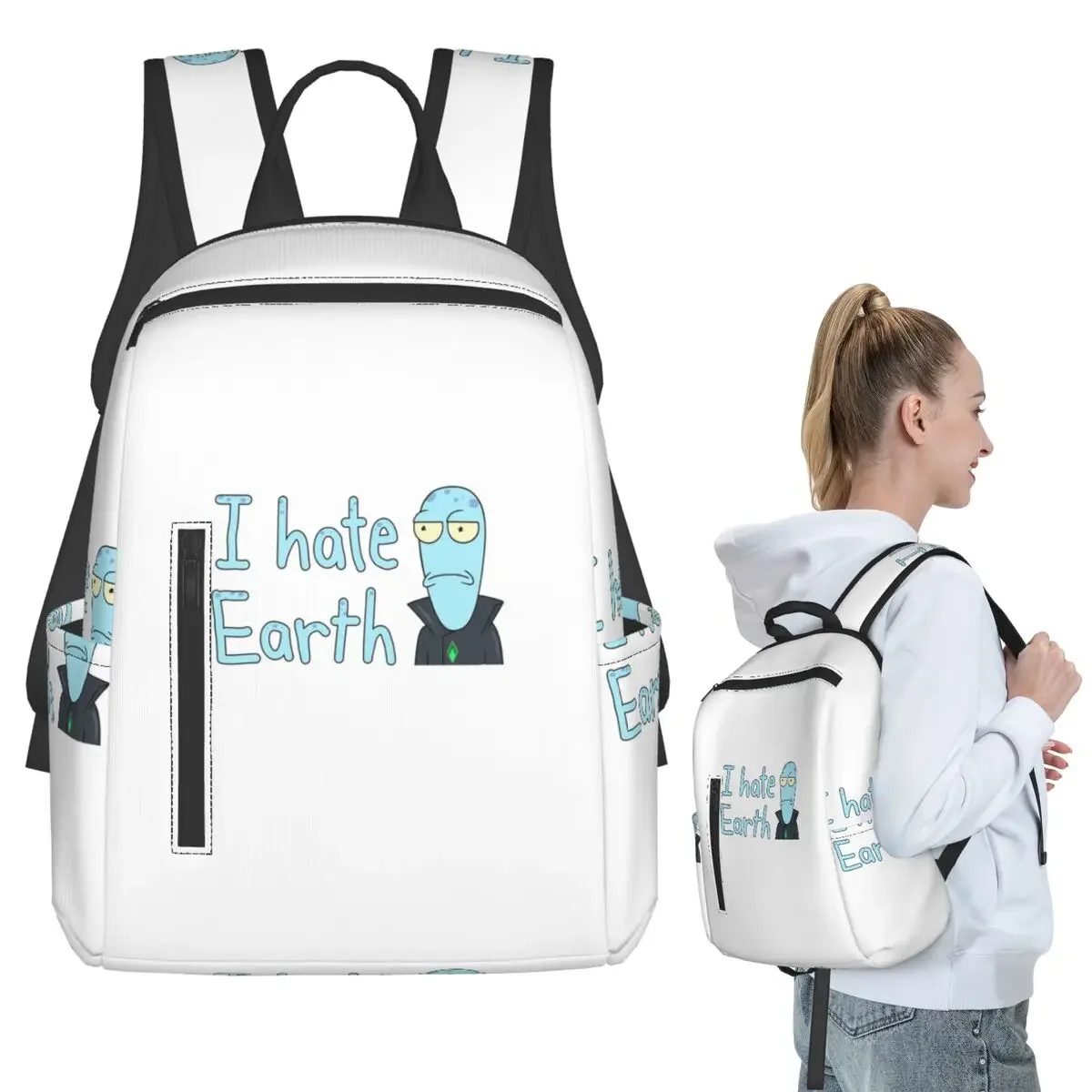 Korvo I Hate Earth Solar Opposites Cartoon Backpack Student BookBag Kids School Bag Laptop Shoulder Bags Boys Girls
