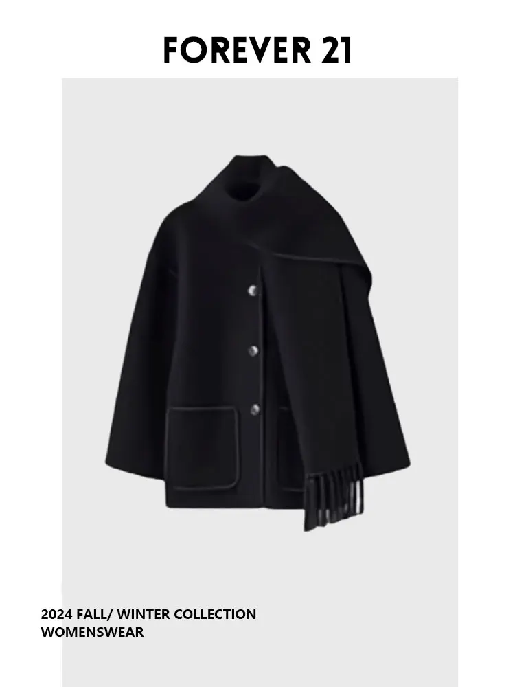

Шерстяное пальто Forever 2 для женщин: свободное, универсальное, осенне-зимнее, для повседневной носки, с длинными рукавами, приталенное, модное