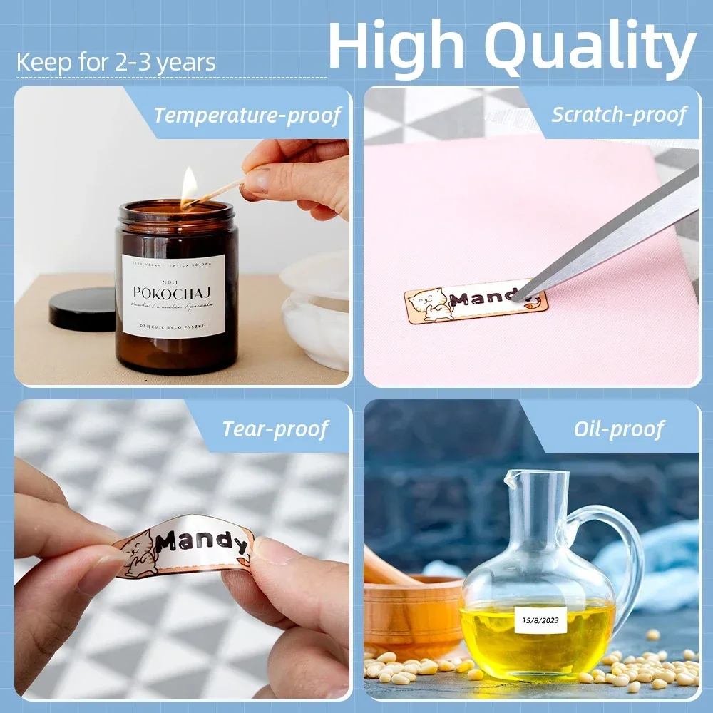 1Roll 25-50MM Compatible Phomemo M110 M220 M200 Self-Adhesive Color Laser Thermal Paper, E210 P50 Detong P1 HPRT T20 MAKER