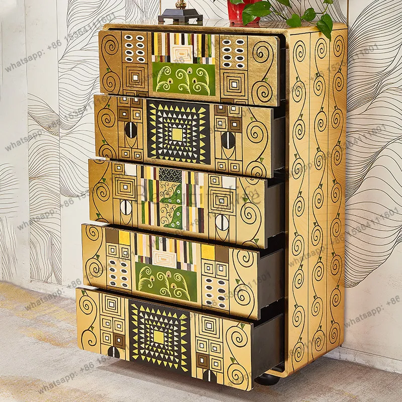 LD25 French Neoclassical Decoration Home Locker Living Room Dining Side Cabinet Solid Wood