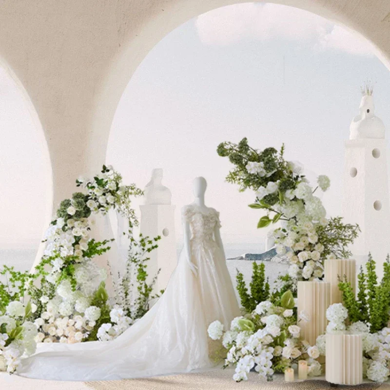Artificial Flower Green Plant Landscape Wedding Festival Scene Layout Floral Show Window Decoration