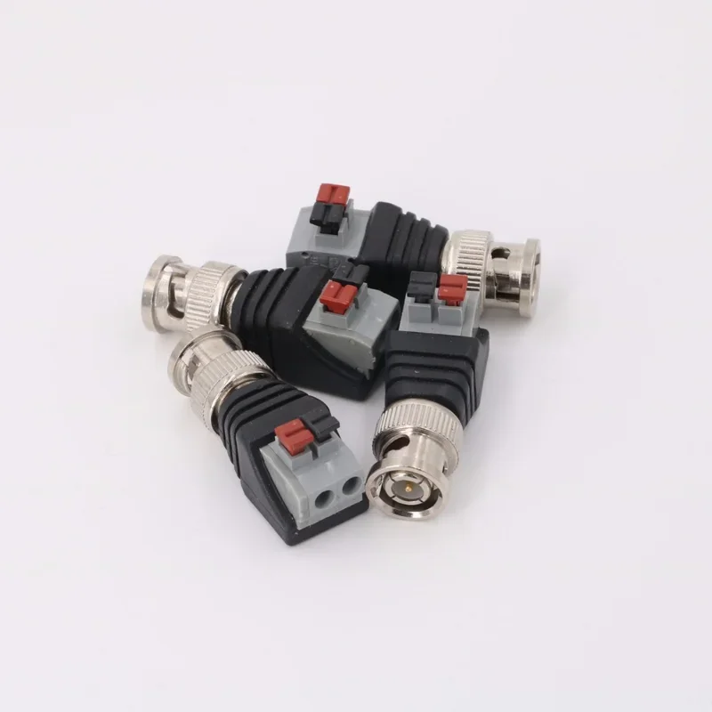 BNC macho para terminal extrudado conector, vigilância vídeo adaptador, imprensa-tipo, Q9 50ohm