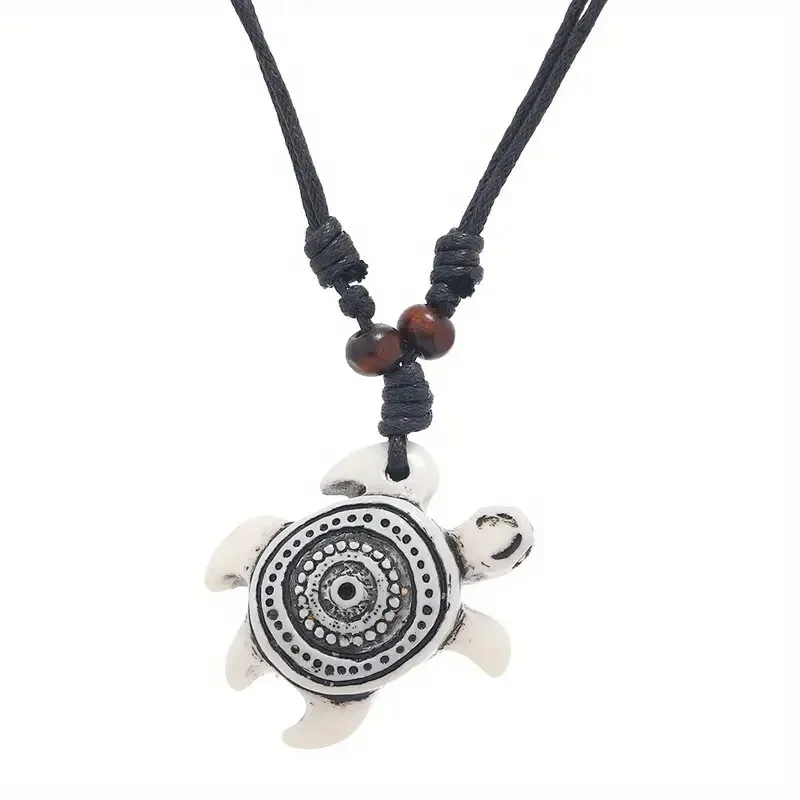 Women Men's Carved Hook Turtle Charm Adjustable Surfer Necklace Jewelry Gift - view 5