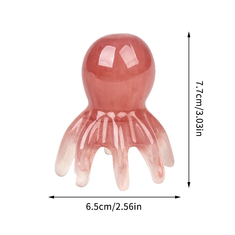Resin Octopus Massage Comb Head Meridian Scraping Scalp Massage Brush Acupuncture Gua Sha Massage Comb Fatigue Relief Massage