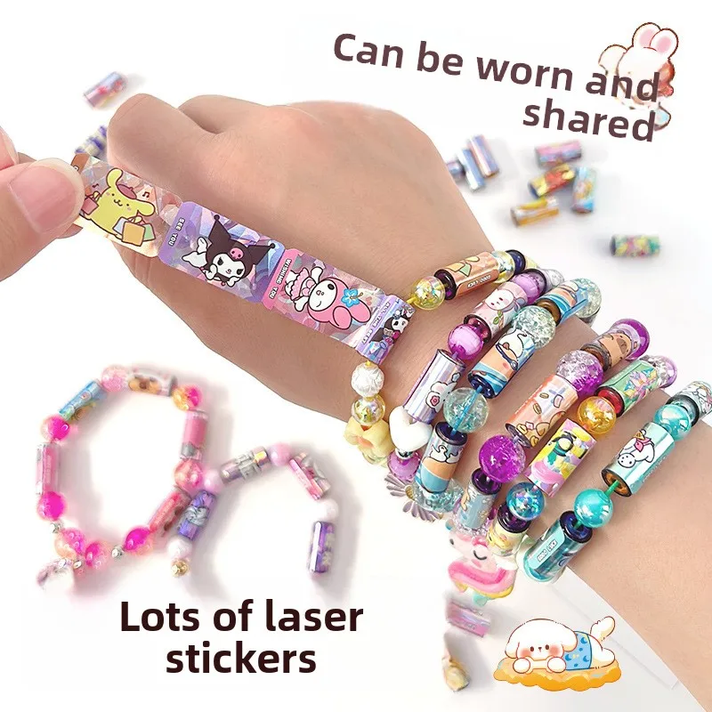 Pulsera con cuentas de pegatina Razer, diseño de dibujos animados con pegatinas de pulsera, joyería hecha a mano, regalo de vacaciones esencial, a la venta ahora