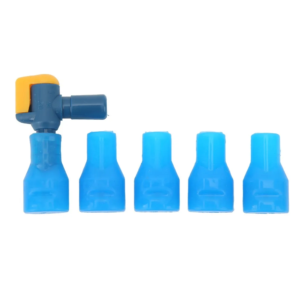 

6PCS Silicone Bite Valve Replacement Lightweight Blue Water Bladder Mouthpieces with 2 Bent Shutoff Valve