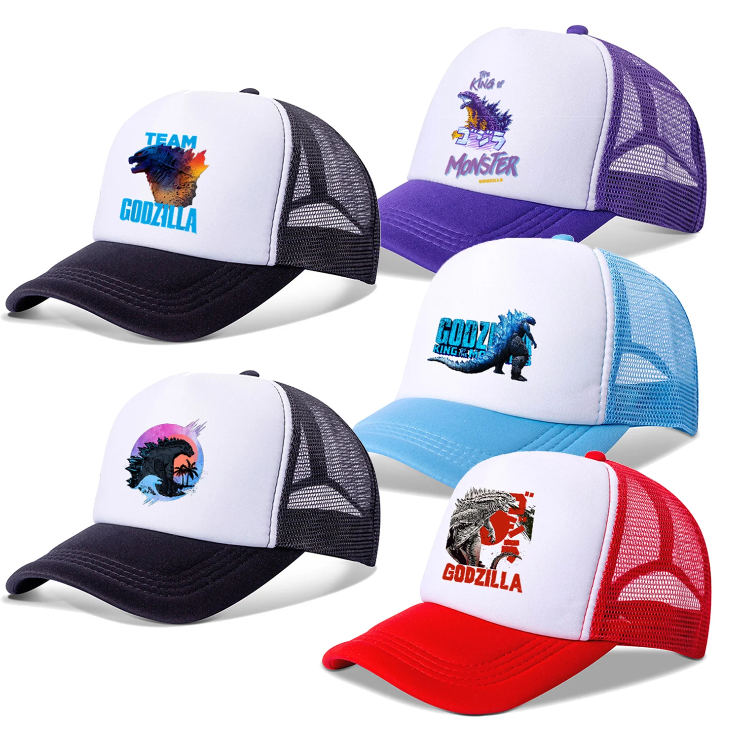 Godzilla berretto da Baseball per bambini cappello da sole regolabile uomo donna accessori cappellini parasole estivi decorazione cappelli da