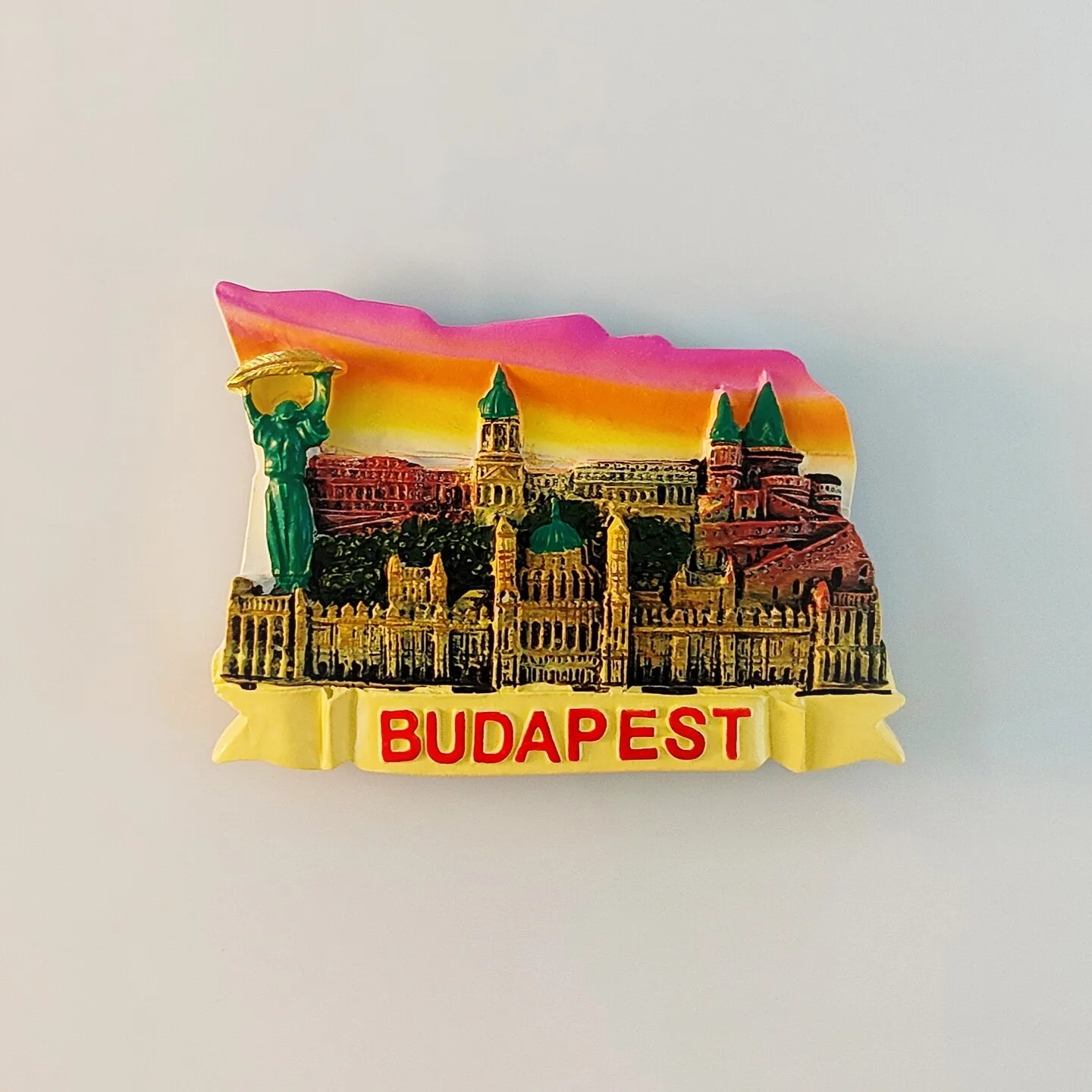 Budapest, Hungary creative hand-painted city skyline tourist souvenir magnet fridge magnet resin material