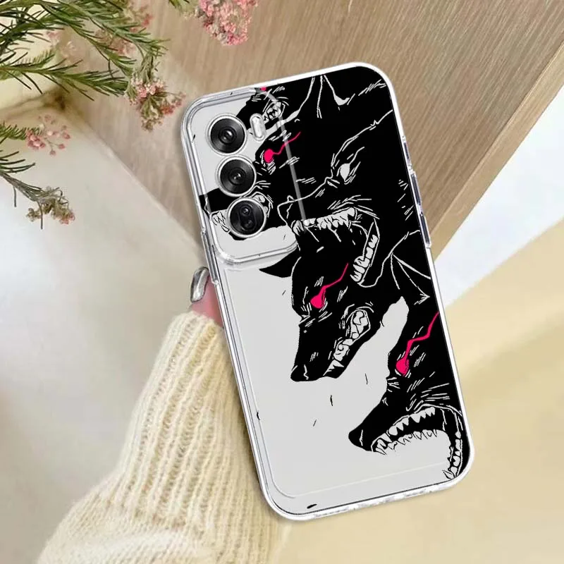 Evil Wolf Anime Art Phone Case For OPPO A11 A16 A55 A56 A57 A72 A52 A73 A74 A54 A76 A78 Find X5 X6 X7 Ultra Pro 5G Transparent view 6