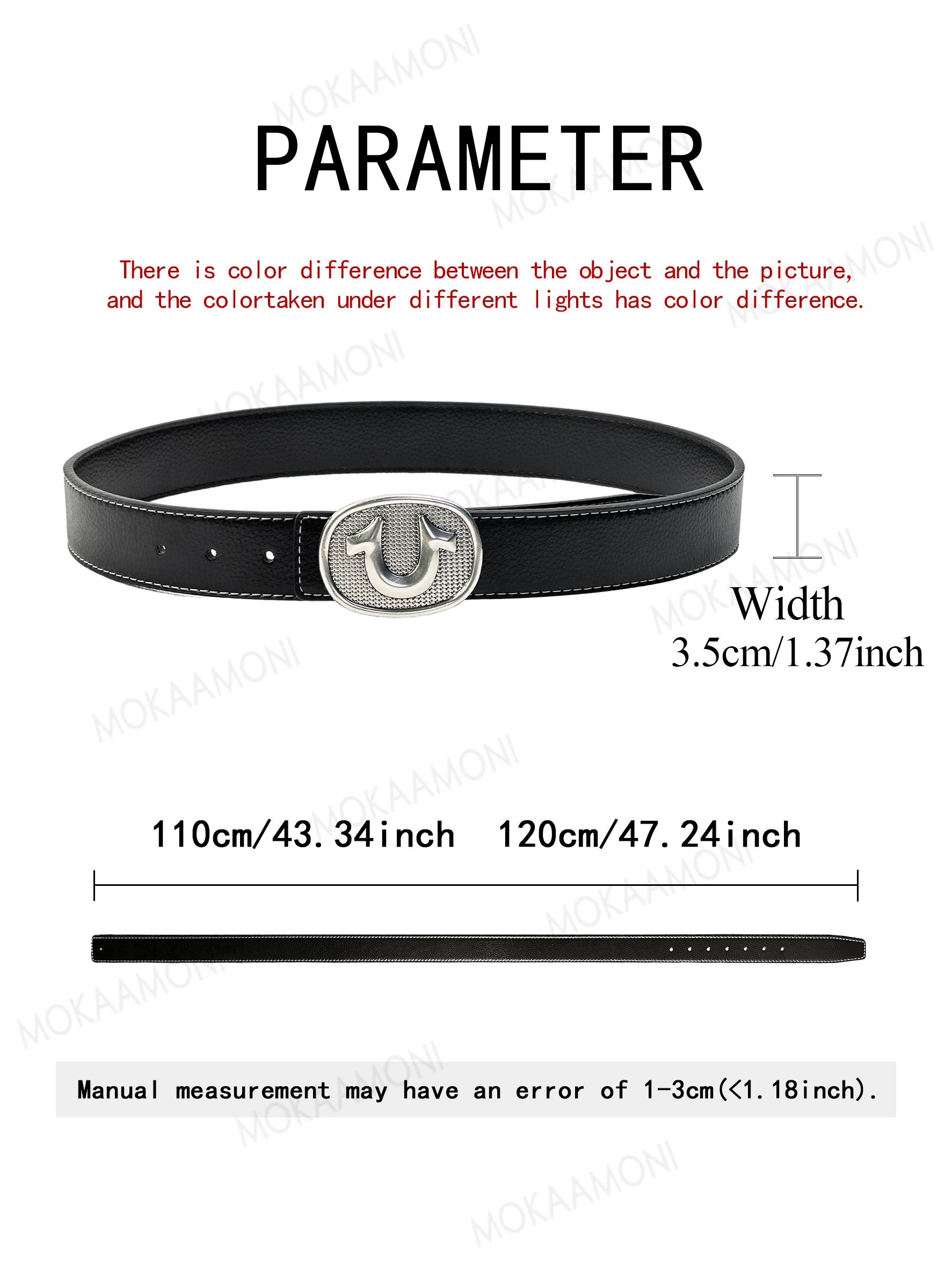 Fashionable High-End Men's Belt Smooth Buckle Leather Belt Casual Business Men's Belt Trendy Belt Stylish Accessory for Pants