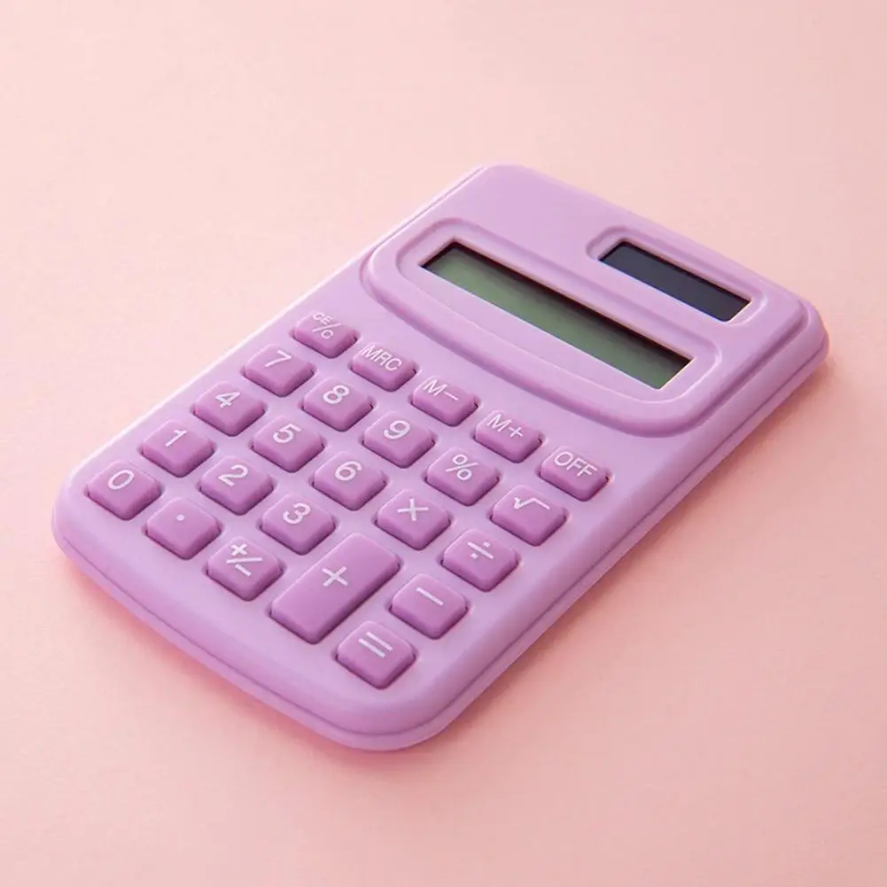 Cute High Beauty Mini Solid Color Calculator 8-Digit Scientific Office Computer Cartoon Color Screen Large Candy Calculator S6W7