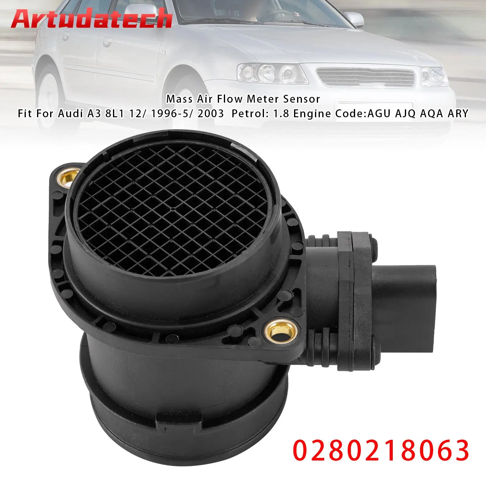 

Artudatech Mass Air Flow Meter Sensor For Audi A4 TT VW Golf IV Bora 1.8T 0280218063