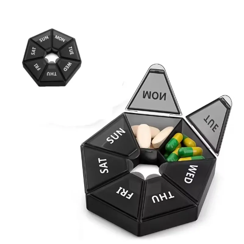 Carry-On Portable One Week Large Capacity Pill Box Dustproof Dispenser Seven Days A Week Transparent Pill Organizers