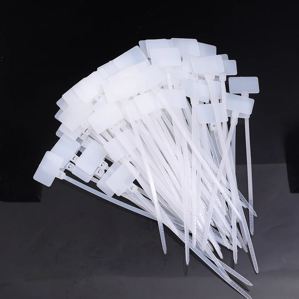 500–100 Stück Kabeletiketten, Nylon-Kabelbinder-Tag für Kabelmanagement, bunt, wasserdicht, Schlaufenbinder, Markierungen, selbstsichernder Reißverschluss