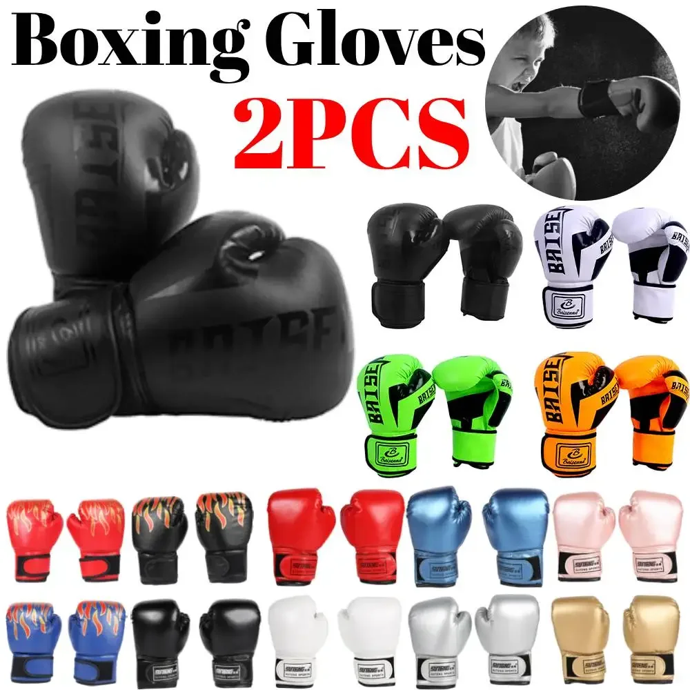 Boxing Gloves For Adults Children Boxing Training Fighting Gloves PU Leather Muay Thai Guantes Kickboxing Karate Sanda Gloves