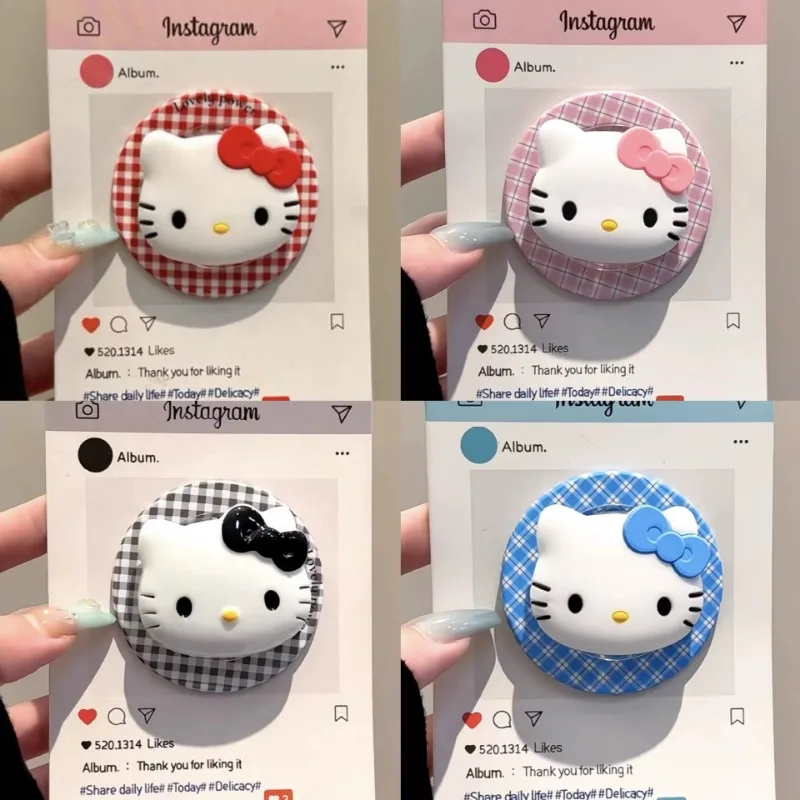 

Kawaii Hello Kitty Holder Magnetic Suction Cute Cartoon Grid Avatar Super Strong Suction Desktop Airbag Student Gift Wholesale
