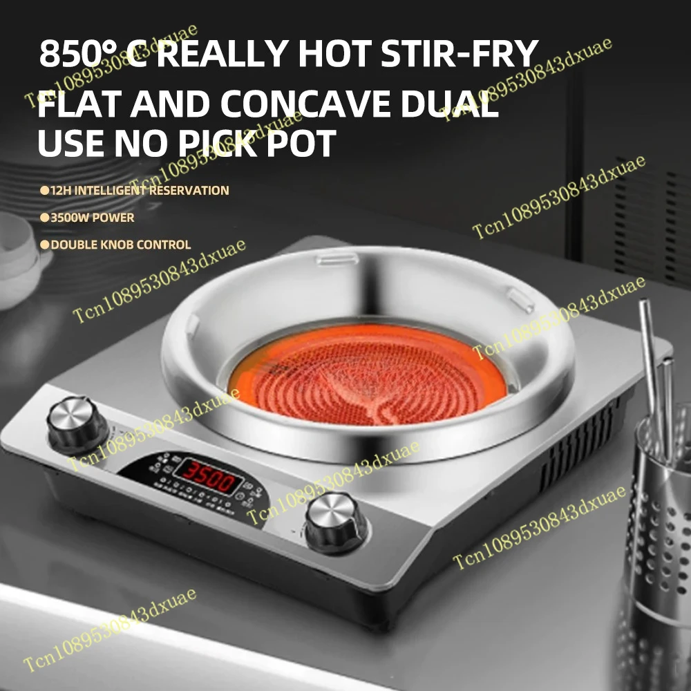 5000W Estufa Eléctrica Cocinar High-power Concave Ceramic Cooker Electric Ceramic Stove Stainless Steel Stir Fry Stove