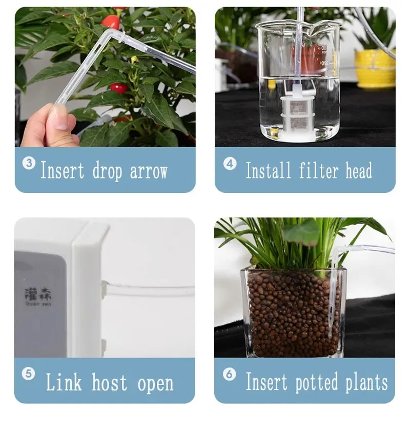 Garten-Tropfbewässerungsgerät, Doppelpumpen-Controller, Timer-System, solarenergie, intelligentes automatisches Bewässerungsgerät für Pflanzen – Detail 11