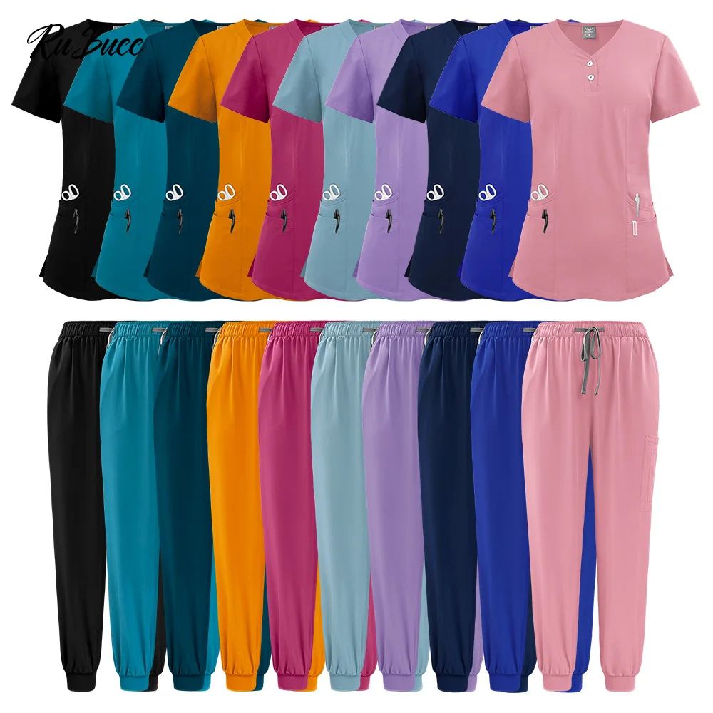 Pharmacy Nurse Uniform Multicolor Medical Surgical Suits Scrubs Jogger Sets Women Pet Medical Clothing Beauty Salon Spa Uniforms