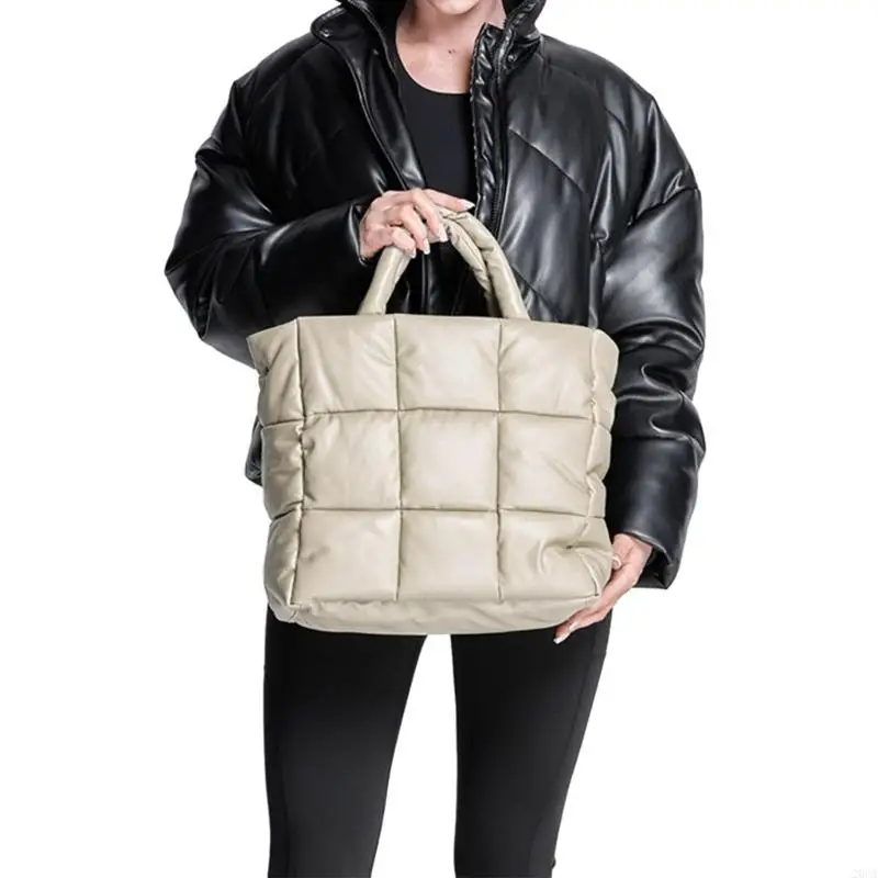 

Stylish and Spacious Quilted Tote Bag for Women Large Puffer Handbag with Zipper Closure 20CA