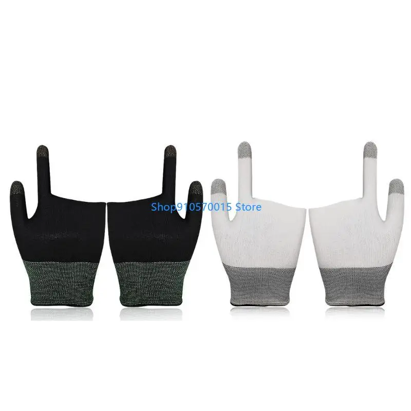 B95C Mobile Game Controller Finger Cots Seamless Thumb Fingertip Cover Sweat-proof Two-finger Touch-screen Mobile Game Gloves
