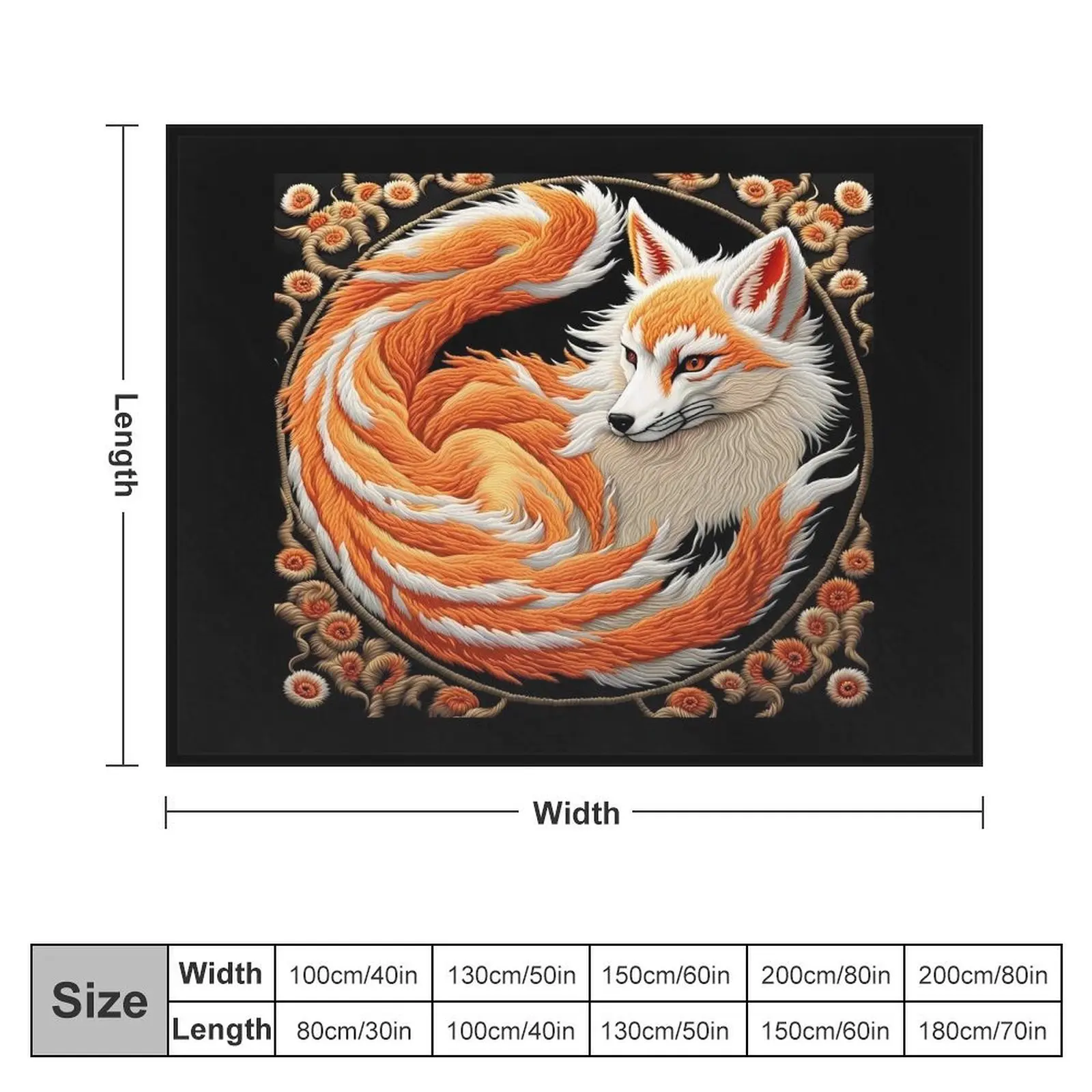 Nine tailed fox Throw Blanket Thins Designers wednesday Single Blankets