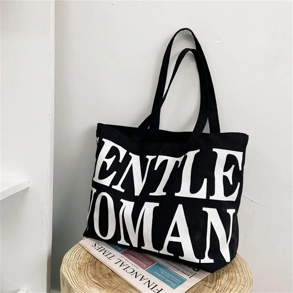 Women Shoulder Bags Birthday Gifts Stylish Personality Letter Travel Canvas Handbags Gentlewoman Large Capacity Tote Bags