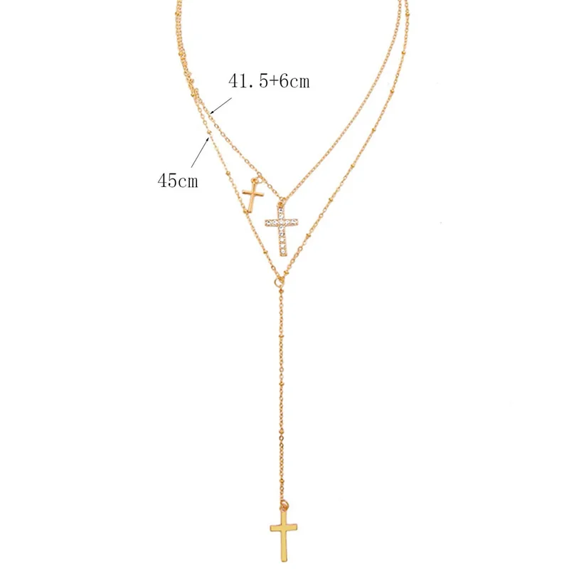 Collier pendentif croix en biscuits incrusté de couches pour femmes, accessoires de pull, bijoux fantaisie, cadeaux, nouveau design