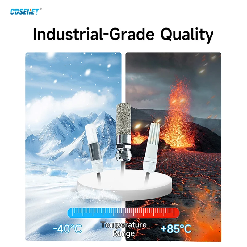 RS485 Temperature and Humidity Transmitter CDSENET Probe-type KTH2-R Series Modbus RTU DC8-28V Reverse Polarity Protection