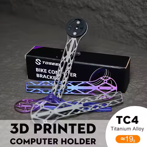 TOSEEK 3D Printed Titanium Alloy Bicycle Computer Extended Bracket Bicycle cell phone holder Bicycle stand Wahoo Garmin mount
