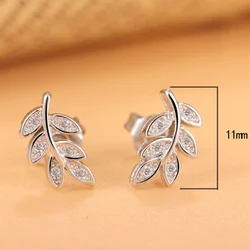 Luxury 925 Sterling Silver Leaf Small Earrings For Women High Quality Fine Jewelry Novelties 2023 Trend To Sell
