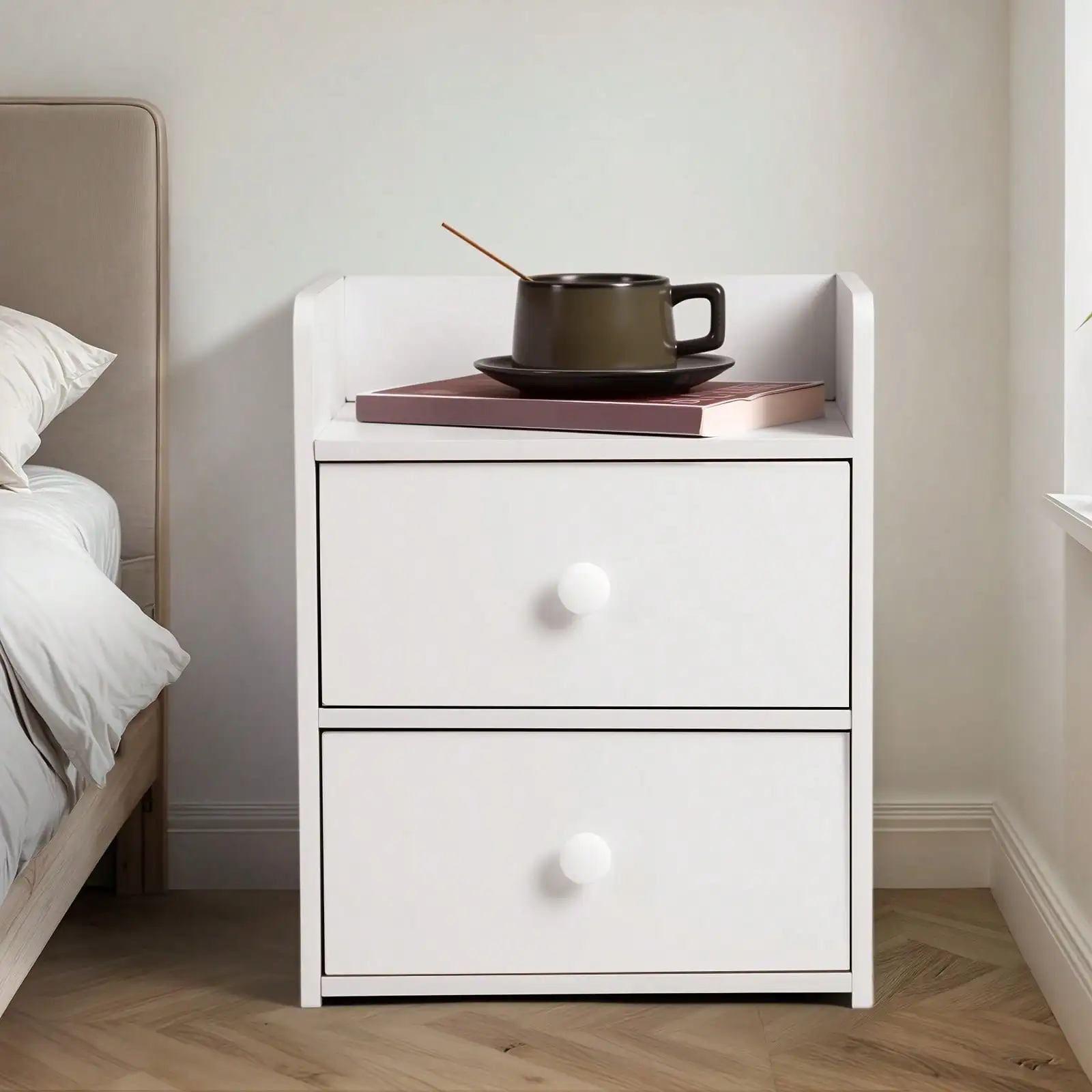 

Dressing Table Drawer Bedside Cabinet Bedroom Storage And Storage Cabinet Fabric Drawer White, Multi-Functional Dressing Table