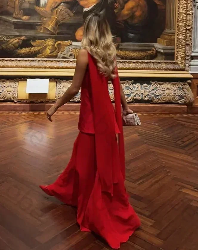 エレガントなウエディングドレス A ラインノースリーブスリットイブニングドレス絶妙な高品質の機会フォーマルパーティードレス女性のためのカスタマイズ