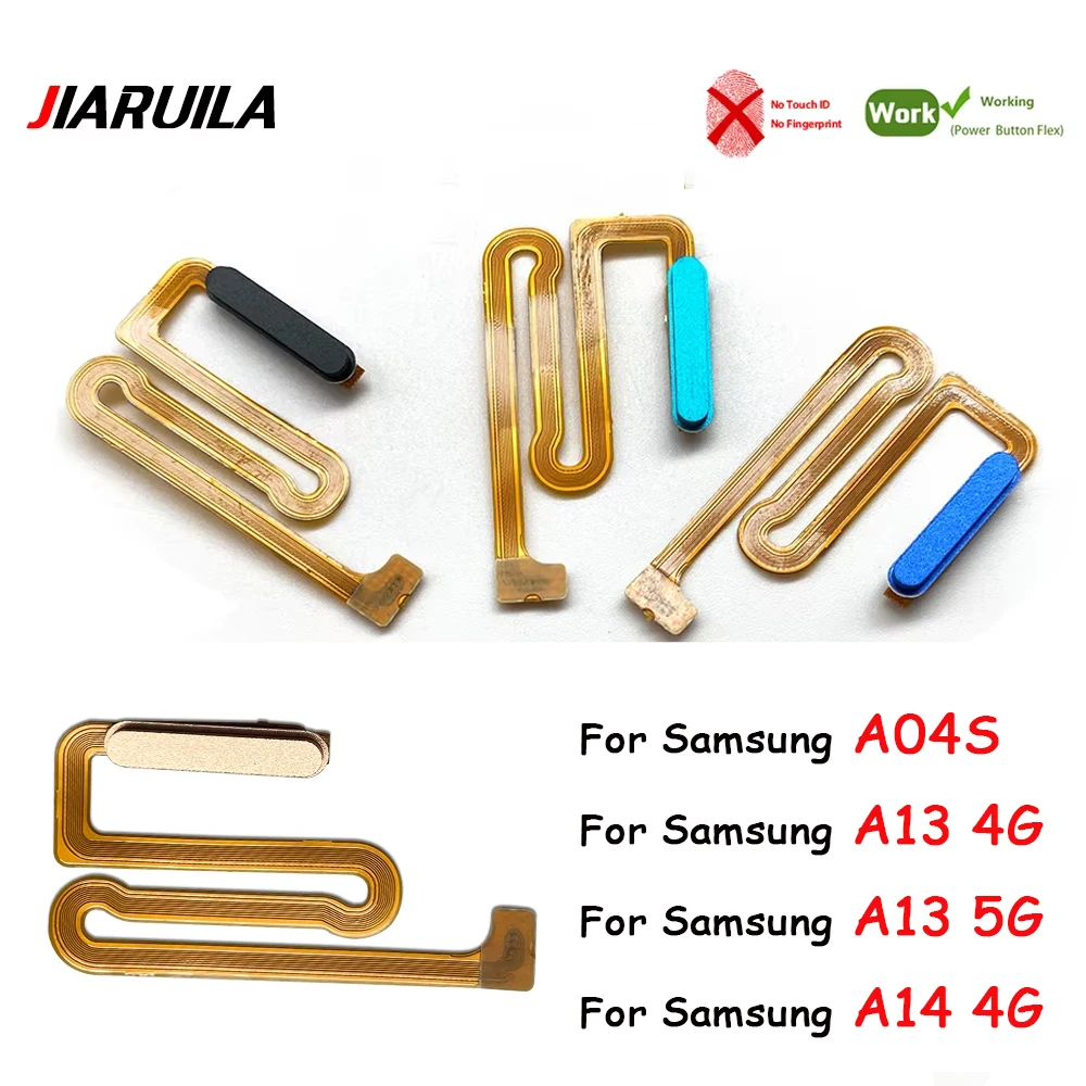 

10Pcs , For Samsung A04S A13 5G A14 4G Fingerprint Sensor Home Return Key Menu Power On Off Button Flex Ribbon Cable