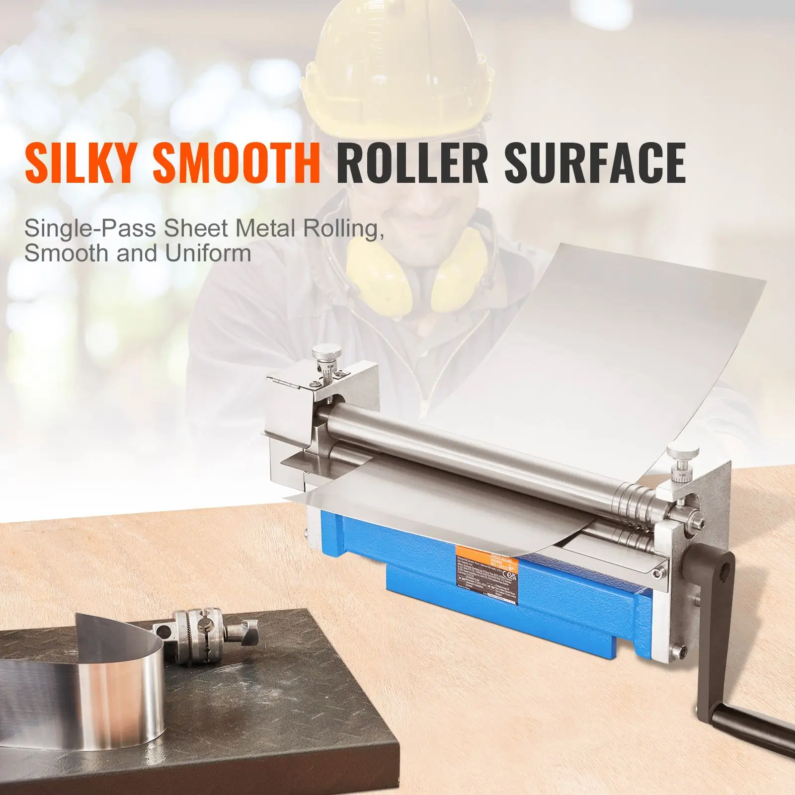 Slip Roll Machine, 12.6 inches Forming Width in 20 Gauge Capacity, Sheet Metal Slip Roller Rolling Bending Machine, with 2 Detac