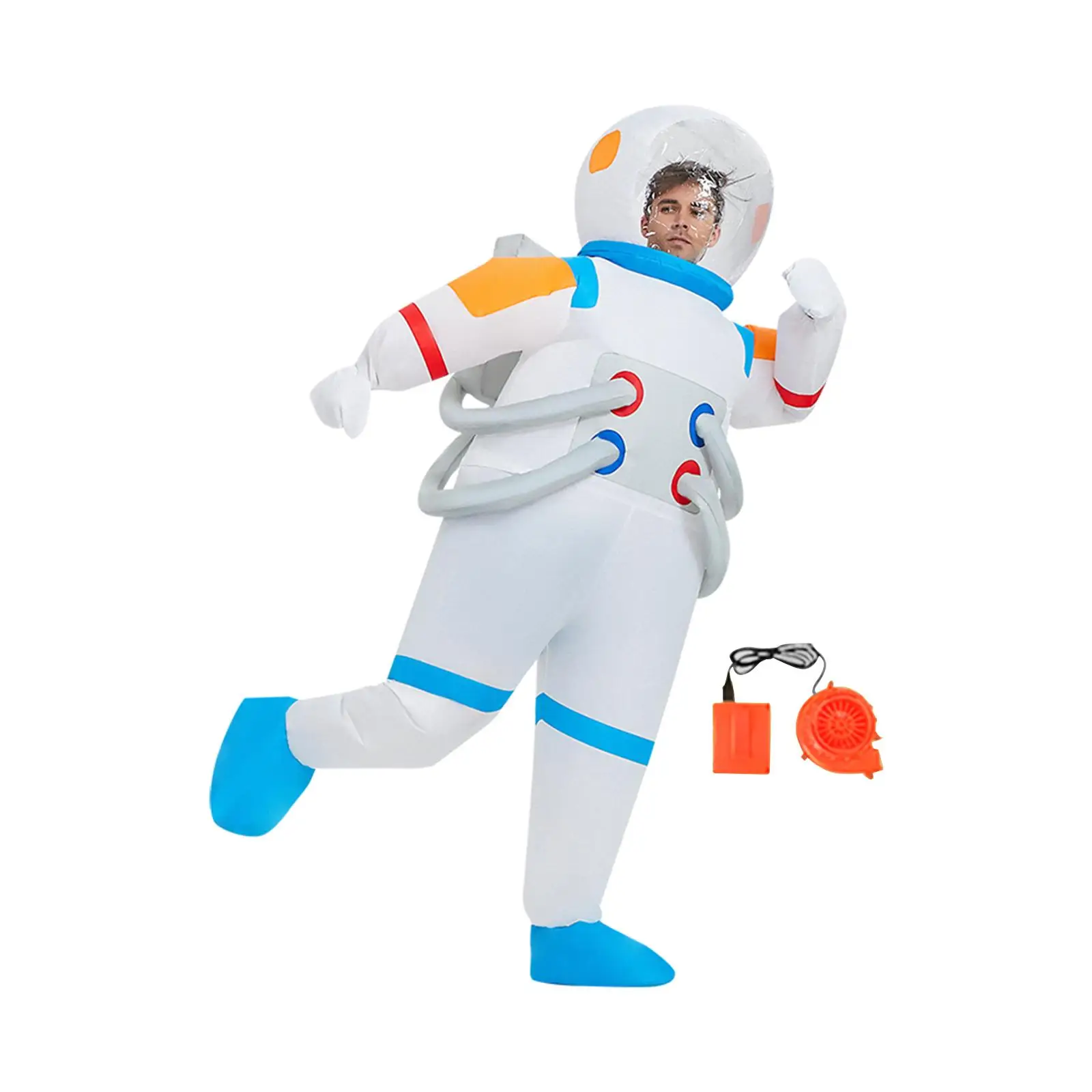 Aufblasbares Astronauten-Kostüm für Erwachsene und Kinder, Halloween-Party, Cosplay, Cartoon-Anzug, 120–140 cm