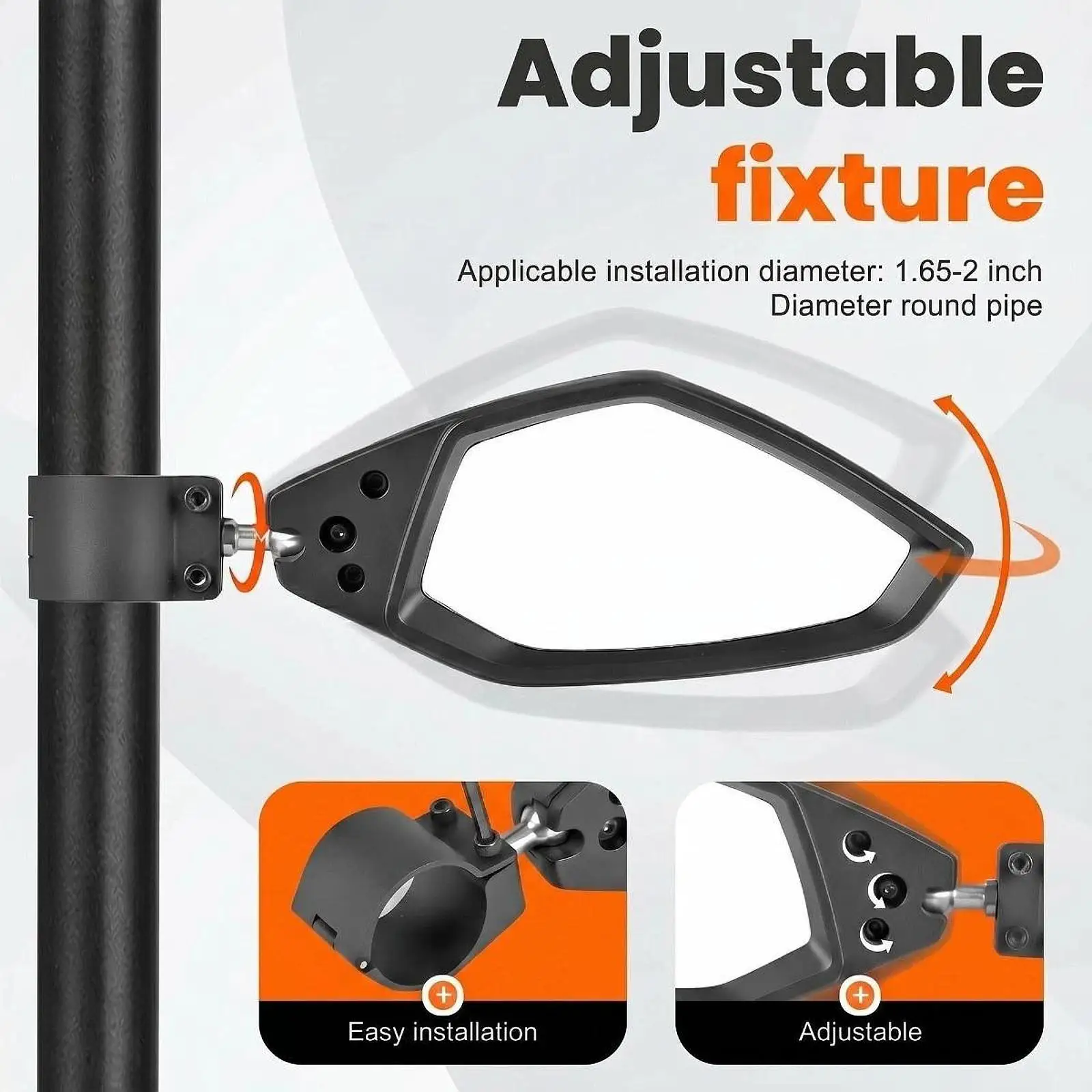 UTV Side Mirrors Foldable Rear View Mirror Professional Spare Part Easy Installation Directly Replace for Maverick R