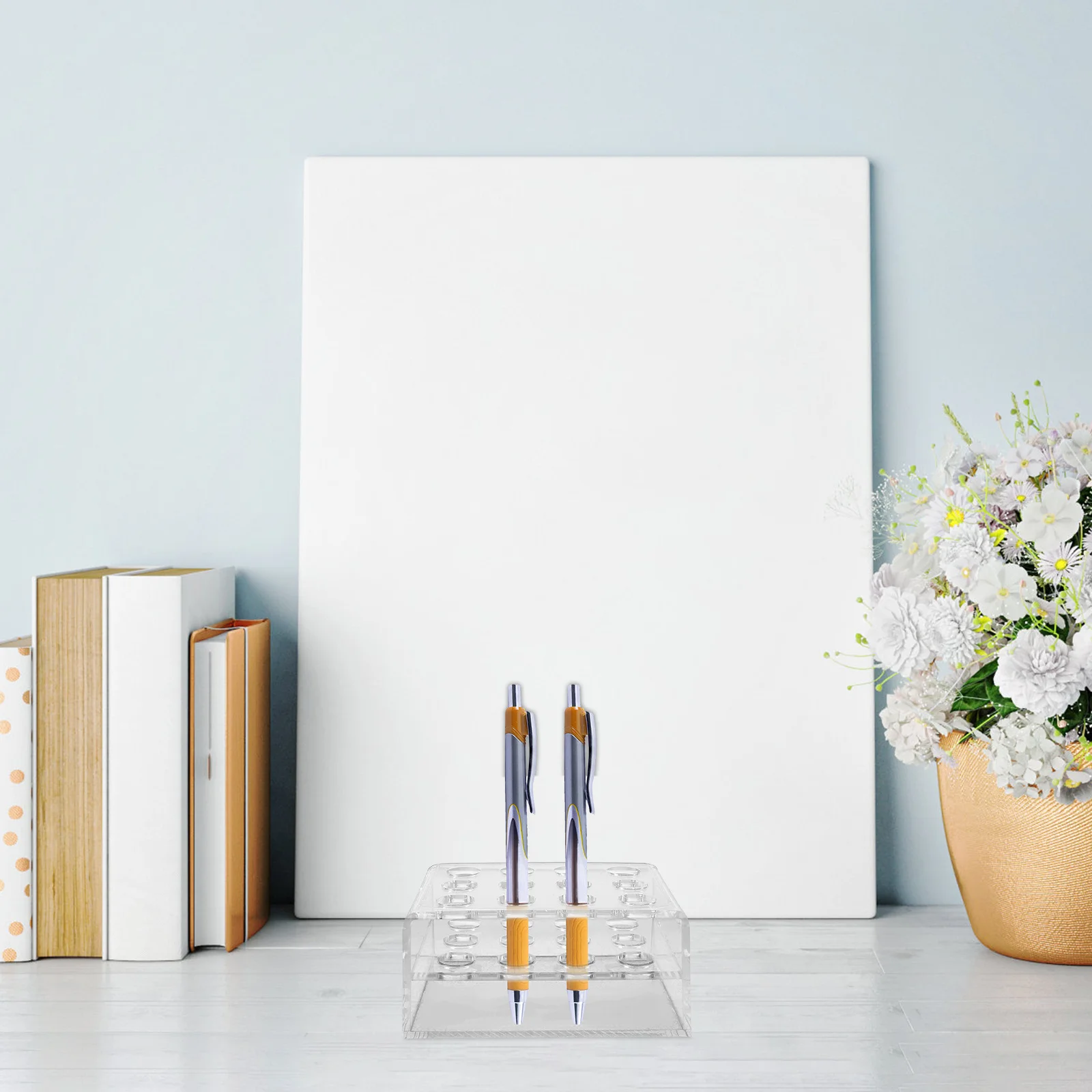 

Acrylic 12-Slot Pen Holder Display Stand Clear Organizer for Desk Makeup Brush Eyebrow Pen Holder Office School Store Use