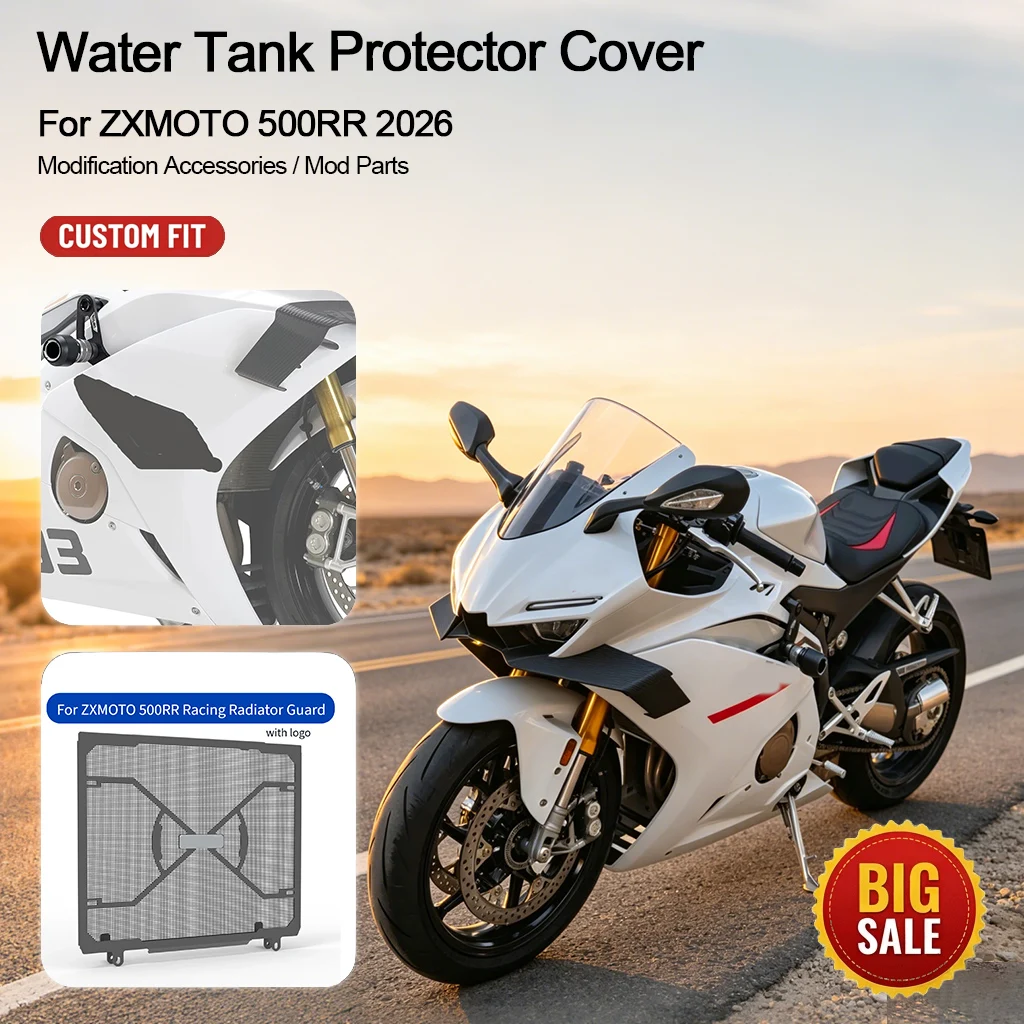 2026 New Racing Style Radiator Guard Protective Screen Anti-insect Anti-stone Water Tank Cover Mod Kit For ZXMOTO 500RR