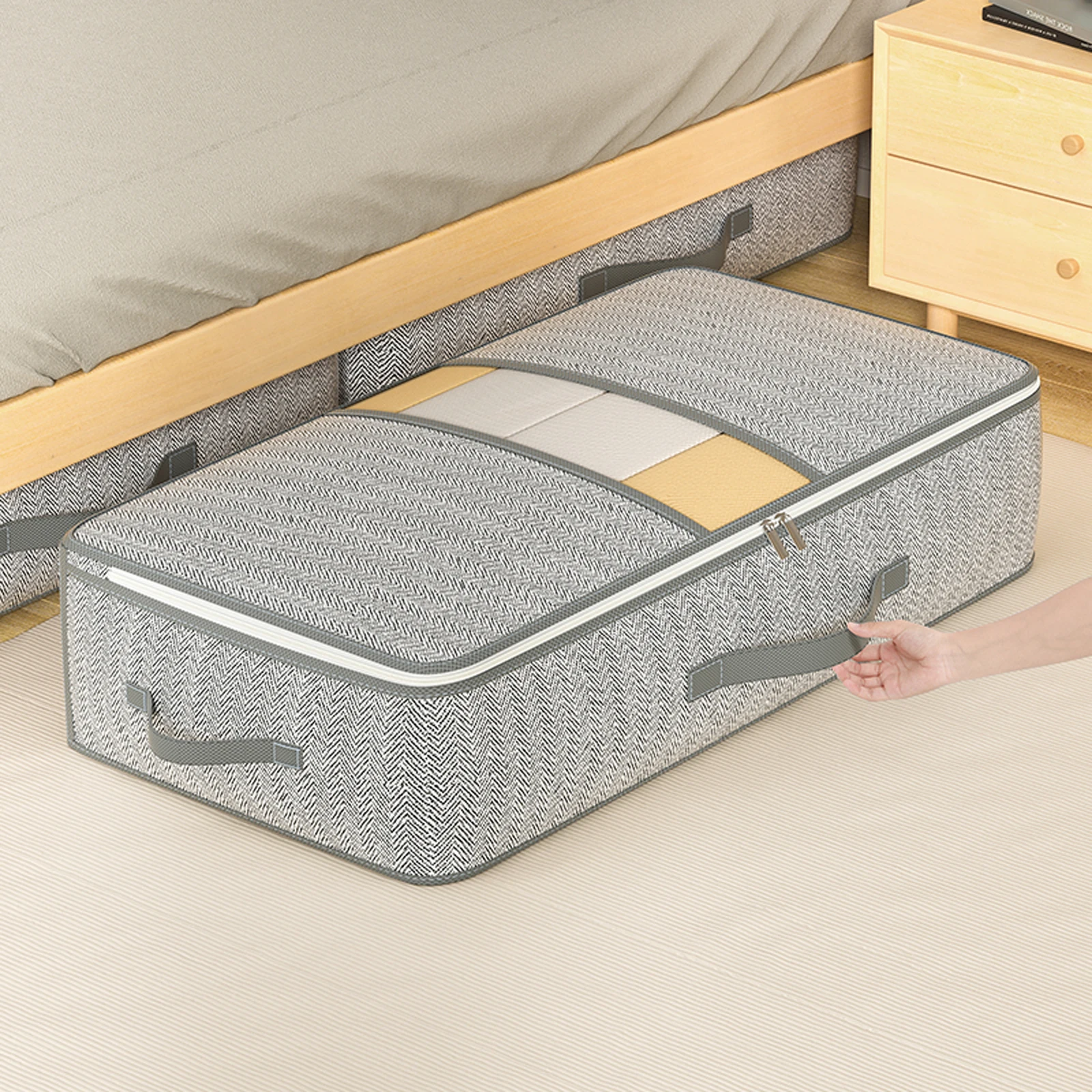 Oversized bed bottom storage box Foldable clothes quilt organizer bag Dustproof bedroom toy clutter storage bag