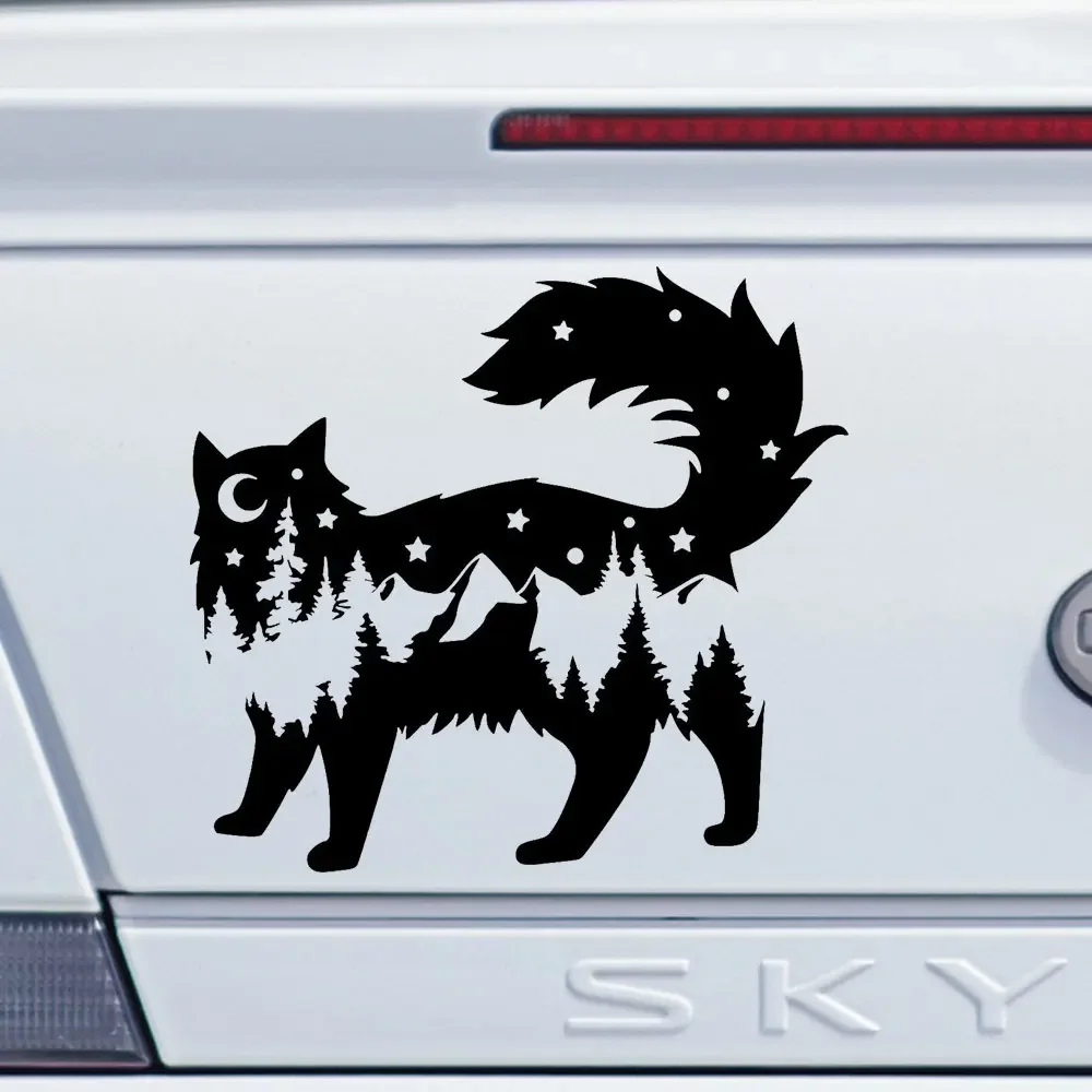 Car Sticker Long Haired Cat for Decoration Window Bumper External Accessories Outdoor Stickers Vinyl Decals