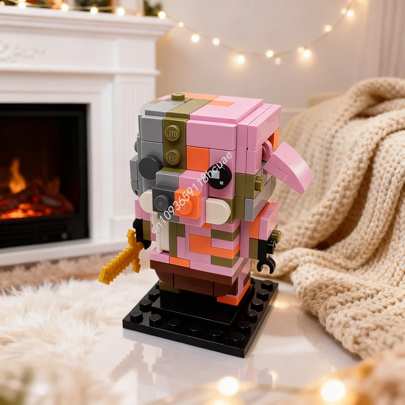 

Набор строительных блоков MOC Brickheadz: Зомбированный Пиглин, 159 деталей, модель для сборки, игрушка-конструктор, архитектурная идея, подарок на Рождество, креативное образовательное конструкторное пособие