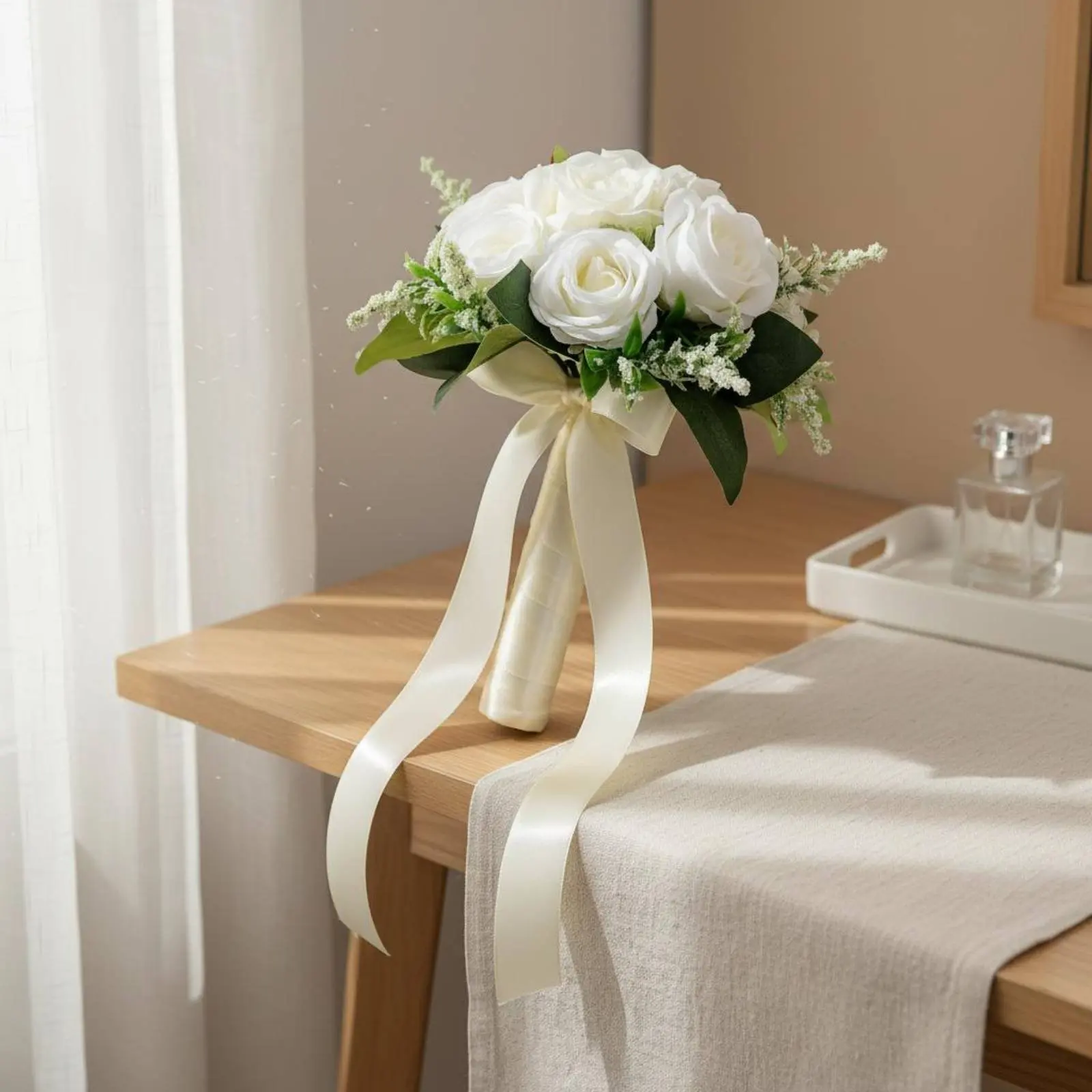 Bridal Floral Arrangement Long-Lasting Handheld Wedding Flowers Faux Flower Bridal Arrangement Elegant Design Versatile