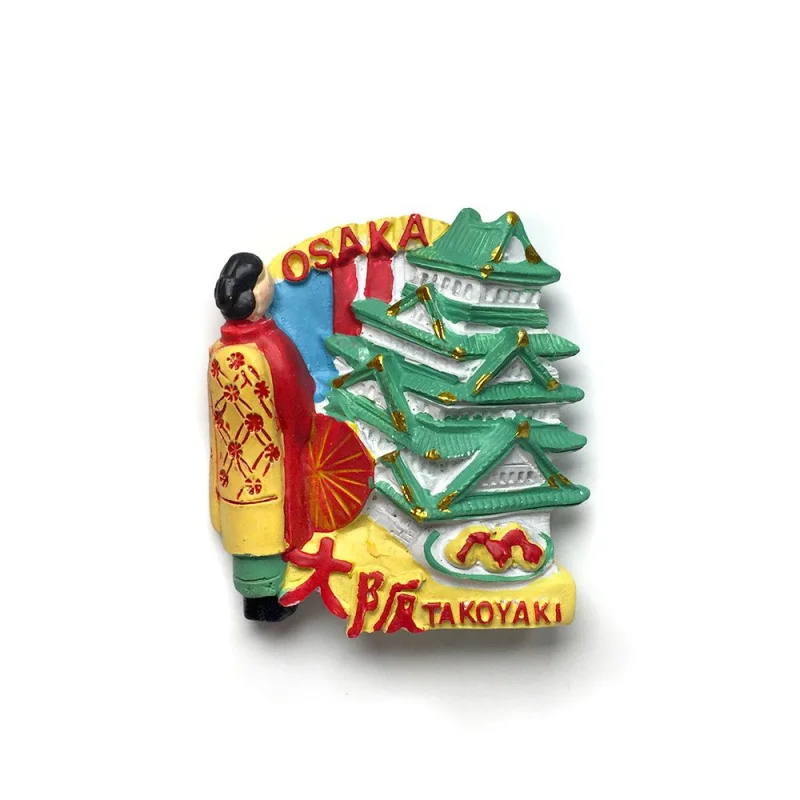 

Japan Osaka 3D Resin Fridge Magnet - Osaka Castle Takoyaki Cute Strong Magnet Home Decor Refrigerator Magnets