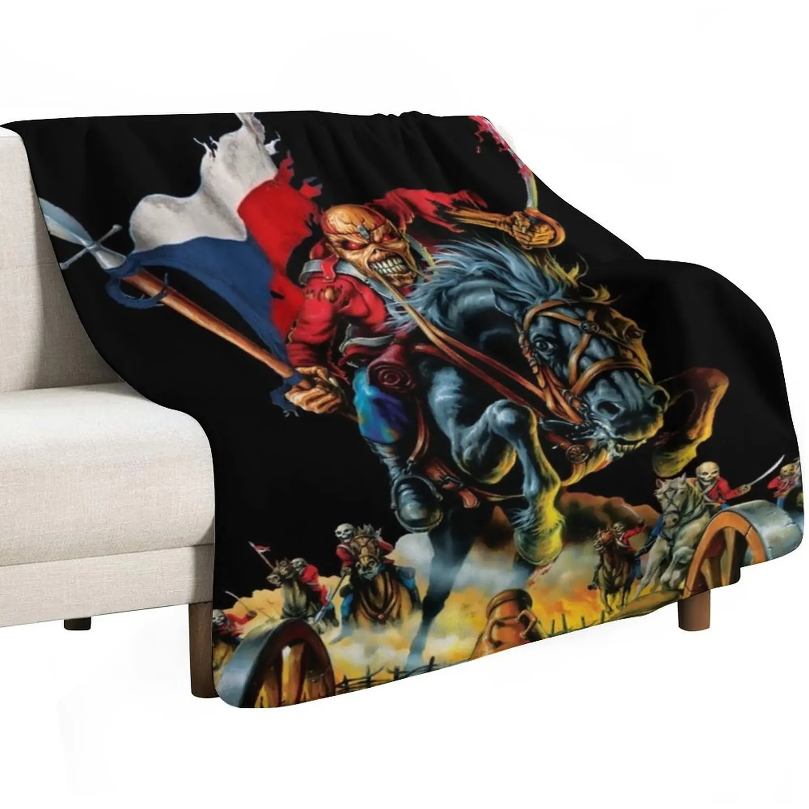 Heavy Rock music Iron 80s skull Iron Throw Blanket Picnic Thin warm for winter Flannels Soft Beds Blankets