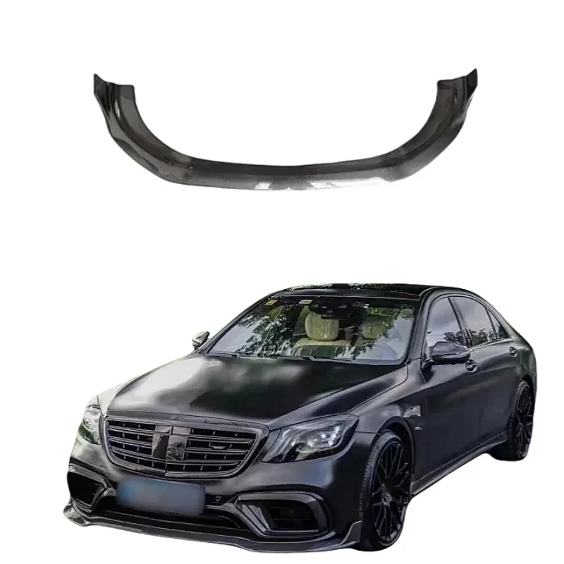 Sturdy B Style Carbon Fiber Front Lip For   S- Class W222 S63 2017-2020 Front Bumper Spoiler Lip
