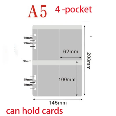 2 STKS Ritsvak Navulling Voor Travele Dagboek Pouch PVC Clear Kraft Doek
