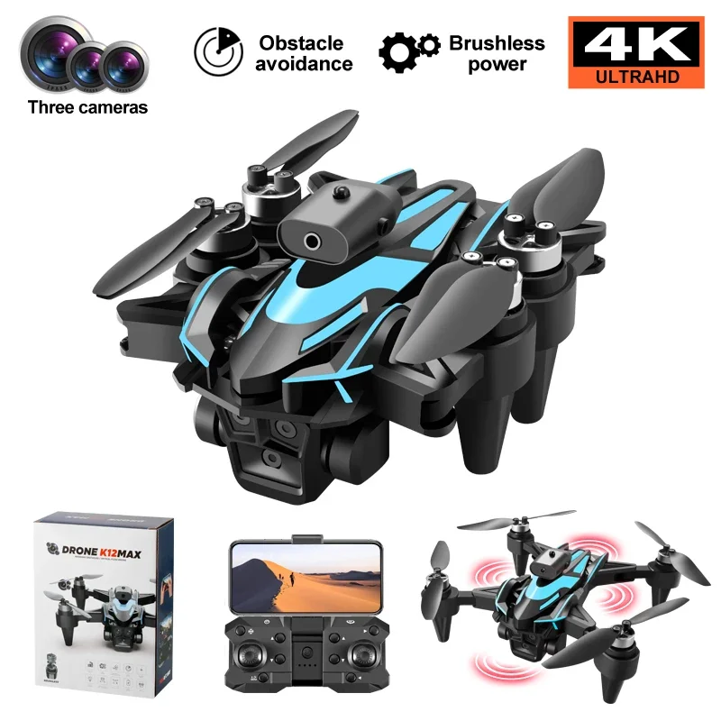 

Drone K12 Max Foldable Brushless Three camera Obstacle Avoidance Four Axis Optical Flow 4K High-Definition Aerial Photography