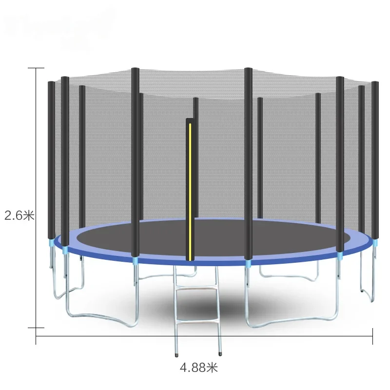 2.44m Outdoor Trampoline Trampoline Children Kids Large Garden Trampoline with Safety Edge Cover Enclosure Net and Ladder 8ft